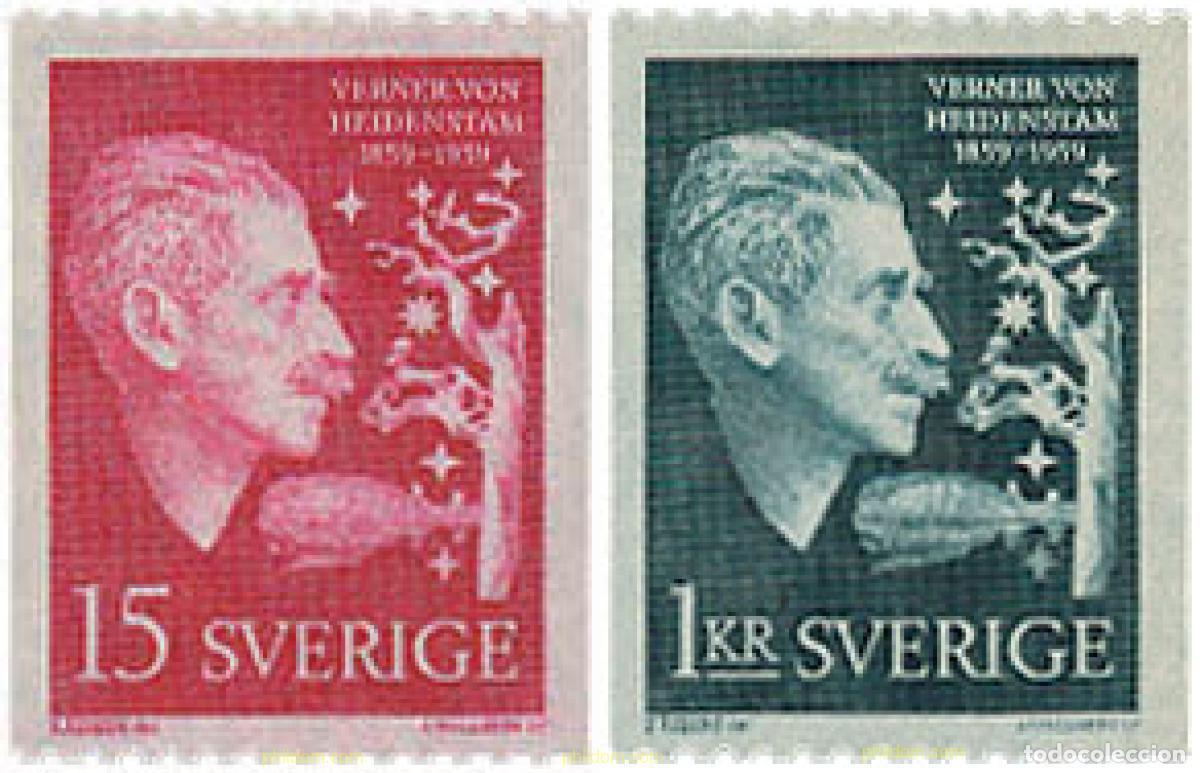 Sellos: 107532 MNH SUECIA 1959 CENTENARIO DEL NACIMIENTO DE VERNER VON HEIDENSTAM