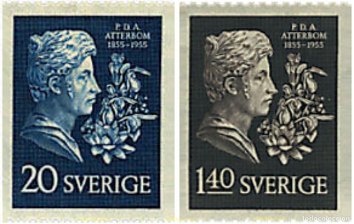 Sellos: 93665 MNH SUECIA 1955 CENTENARIO DE LA MUERTE DE PER DANIEL AMADEUS ATTERBOM