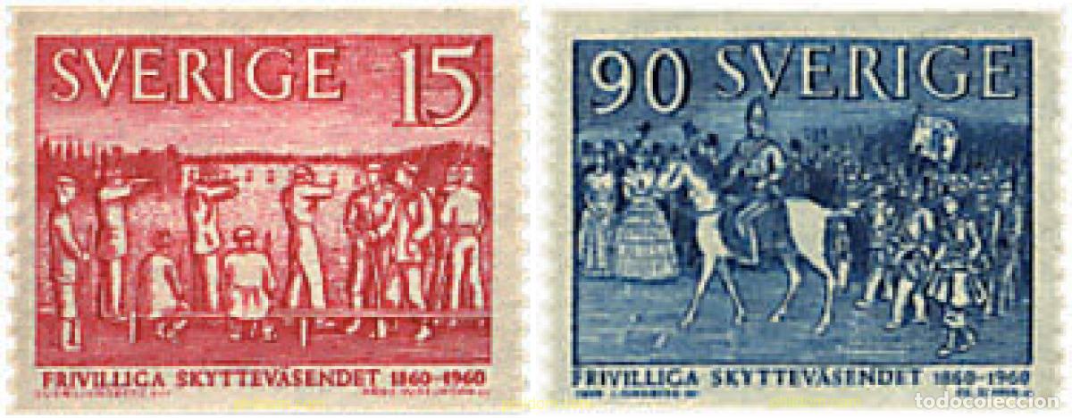 Sellos: 80434 MNH SUECIA 1960 CENTENARIO DE LA SOCIEDAD DE TIRADORES VOLUNTARIOS