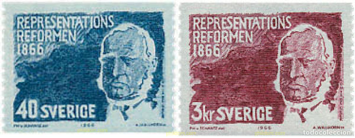 Sellos: 108128 MNH SUECIA 1966 CENTENARIO DE LA REFORMA DE ASAMBLEAS REPRESENTATIVAS