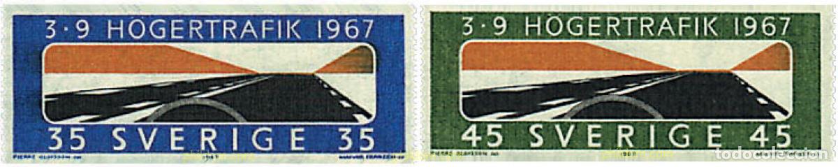 Sellos: 40908 MNH SUECIA 1967 ESTABLECIMIENTO DE LA CIRCULACION POR LA DERECHA