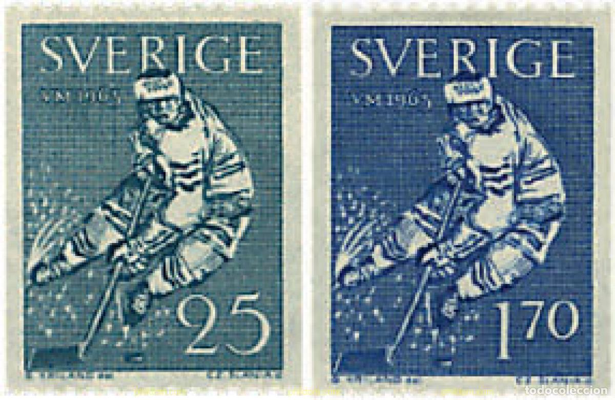 Sellos: 77952 MNH SUECIA 1963 CAMPEONATOS DEL MUNDO DE HOCKEY SOBRE HIELO