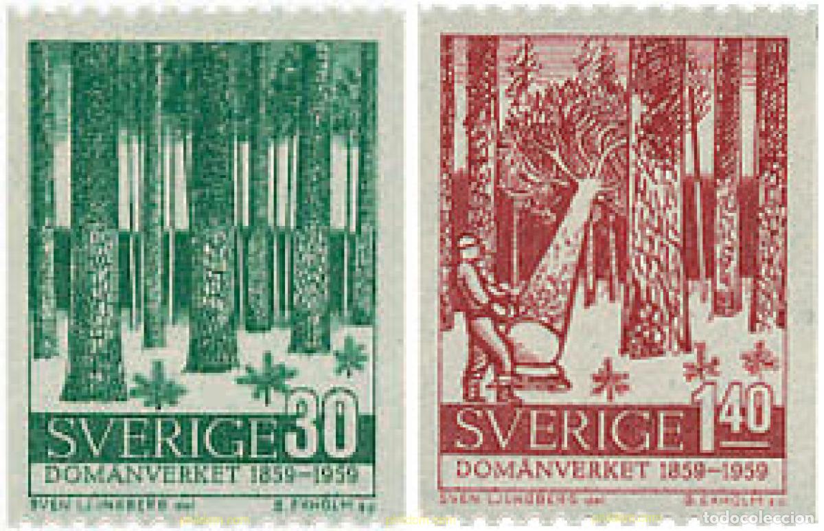 Briefmarken: 107537 MNH SUECIA 1959 CENTENARIO DE LA ADMINISTRACION NACIONAL DE BOSQUES