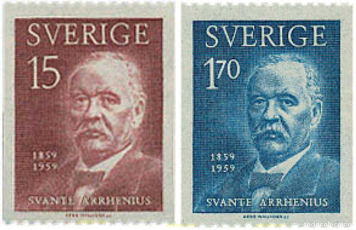 Briefmarken: 107542 MNH SUECIA 1959 CENTENARIO DEL NACIMIENTO DE SVANTE ARRHENIUS