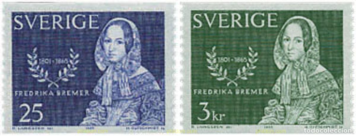 Briefmarken: 108015 MNH SUECIA 1965 CENTENARIO DE LA MUERTE DE FREDRIKA BREMER