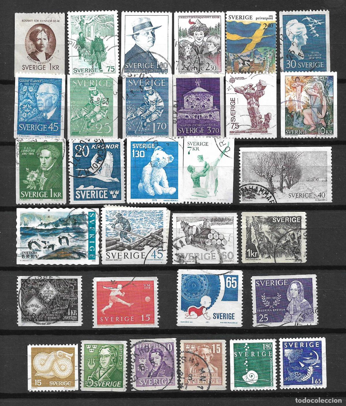 Sellos: suecia lote 31 sellos usados - 22/38