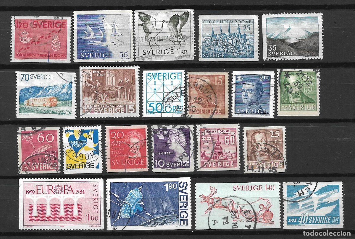 Sellos: suecia lote 21 sellos usados - 22/36