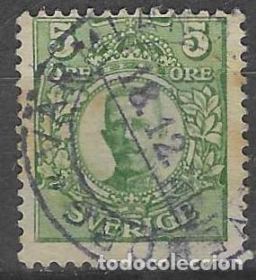 Sellos: SUECIA 1911-19 - REY GUSTAVO V, VERDE - USADO