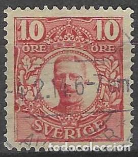 Sellos: SUECIA 1911-19 - REY GUSTAVO V, ROJO - USADO