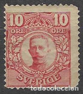 Sellos: SUECIA 1911-19 - REY GUSTAVO V, ROJO - MNH**