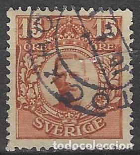 Sellos: SUECIA 1911-19 - REY GUSTAVO V, MARR&Oacute;N ROJIZO - USADO