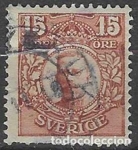 Sellos: SUECIA 1911-19 - REY GUSTAVO V, MARR&Oacute;N ROJIZO - USADO