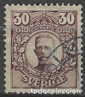 Sellos: SUECIA 1911-19 - REY GUSTAVO V, MARR&Oacute;N - USADO