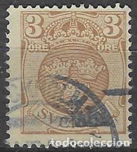Sellos: SUECIA 1911-12 - ESCUDO NACIONAL, MARR&Oacute;N - USADO