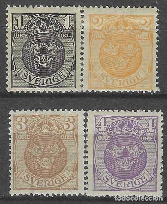 Sellos: SUECIA 1911-12 - ESCUDO NACIONAL, S.COMPLETA - MNH**/MH*