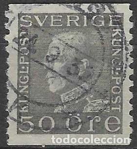 Sellos: SUECIA 1921 - REY GUSTAVO V, GRIS - USADO