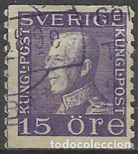 Sellos: SUECIA 1922 - REY GUSTAVO V, VIOLETA - USADO
