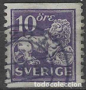 Sellos: SUECIA 1925 - LE&Oacute;N, VIOLETA - USADO