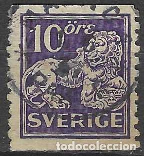 Sellos: SUECIA 1925 - LE&Oacute;N, VIOLETA - USADO