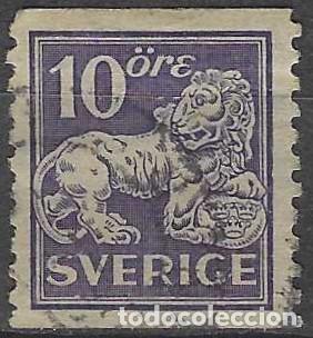 Sellos: SUECIA 1925 - LE&Oacute;N, VIOLETA - USADO