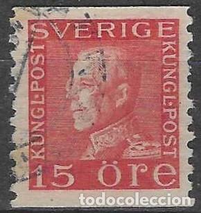 Sellos: SUECIA 1925 - REY GUSTAVO V, ROJO - USADO