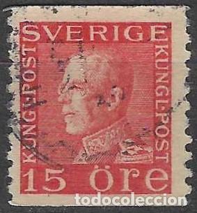 Sellos: SUECIA 1925 - REY GUSTAVO V, ROJO - USADO