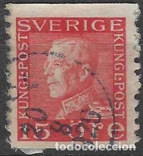 Sellos: SUECIA 1925 - REY GUSTAVO V, ROJO - USADO