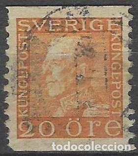 Sellos: SUECIA 1925 - REY GUSTAVO V, NARANJA - USADO