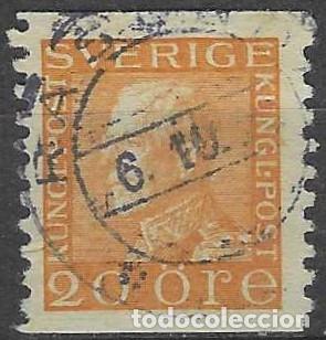 Sellos: SUECIA 1925 - REY GUSTAVO V, NARANJA - USADO