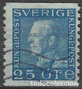 Sellos: SUECIA 1925 - REY GUSTAVO V, AZUL OSCURO - USADO