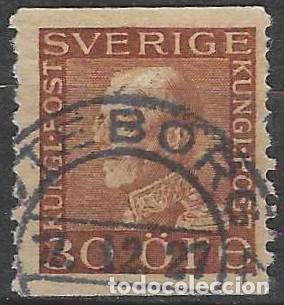Sellos: SUECIA 1925 - REY GUSTAVO V, MARR&Oacute;N - USADO