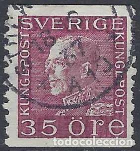 Sellos: SUECIA 1929-34 - REY GUSTAVO V, P&Uacute;RPURA ROJIZO - USADO