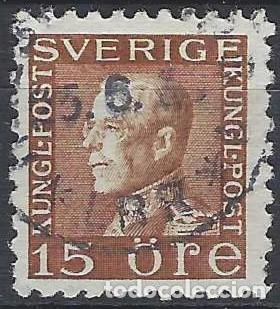 Sellos: SUECIA 1929-34 - REY GUSTAVO V, MARR&Oacute;N - USADO