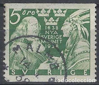 Sellos: SUECIA 1938 - 3&ordm; CENT. DE LA FUNDACI&Oacute;N DE LA COLONIA SUECA EN ESTADOS UNIDOS - USADO