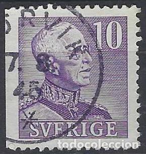 Sellos: SUECIA 1939-42 - REY GUSTAVO V, VIOLETA - USADO