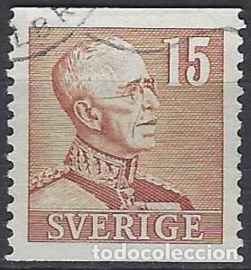 Sellos: SUECIA 1939-42 - REY OSCAR II, MARR&Oacute;N - USADO