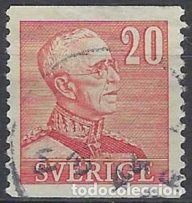 Sellos: SUECIA 1939-42 - REY OSCAR II, ROJO - USADO
