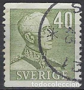 Sellos: SUECIA 1939-42 - REY OSCAR II, VERDE OLIVA - USADO
