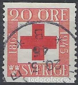 Sellos: SUECIA 1945 - 80&ordm; ANIV. DE LA CRUZ ROJA - USADO
