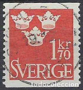 Sellos: SUECIA 1951 - LAS CORONAS DE LA DINAST&Iacute;A VASA, ROJO - USADO