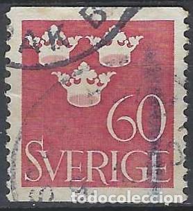 Sellos: SUECIA 1939 - CORONAS DE LA DINAST&Iacute;A VASA, ROJO P&Uacute;RPURA - USADO