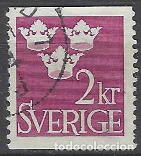 Sellos: SUECIA 1952 - CORONAS DE LA DINAST&Iacute;A VASA, VIOLETA ROJIZO - USADO