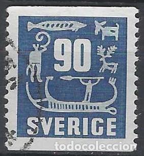 Briefmarken: SUECIA 1954 - ARTE RUPESTRE, AZUL OSCURO - USADO