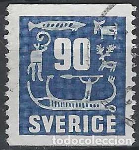 Timbres: SUECIA 1954 - ARTE RUPESTRE, AZUL OSCURO - USADO