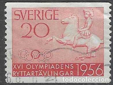 Sellos: SUECIA 1956 - JUEGOS ECUESTRES MUNDIALES, ROJO - USADO