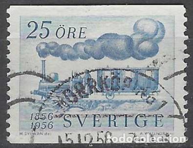 Sellos: SUECIA 1956 - CENTENARIO DE LOS FERROCARRILES SUECOS - USADO