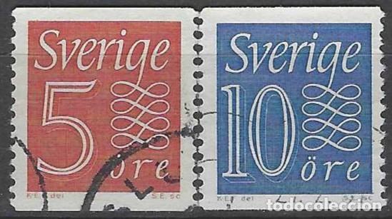 Sellos: SUECIA 1957 - CIFRAS, S.COMPLETA - USADOS