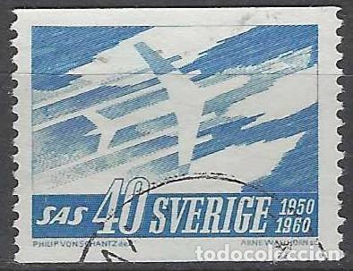 Sellos: SUECIA 1961 - L&Iacute;NEAS A&Eacute;REAS ESCANDINAVAS - USADO