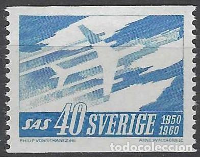 Sellos: SUECIA 1961 - L&Iacute;NEAS A&Eacute;REAS ESCANDINAVAS - MNH**