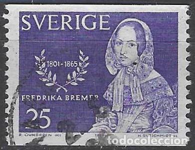 Sellos: SUECIA 1965 - CENTENARIO DE LA MUERTE DE FREDERIKA BREMER - USADO